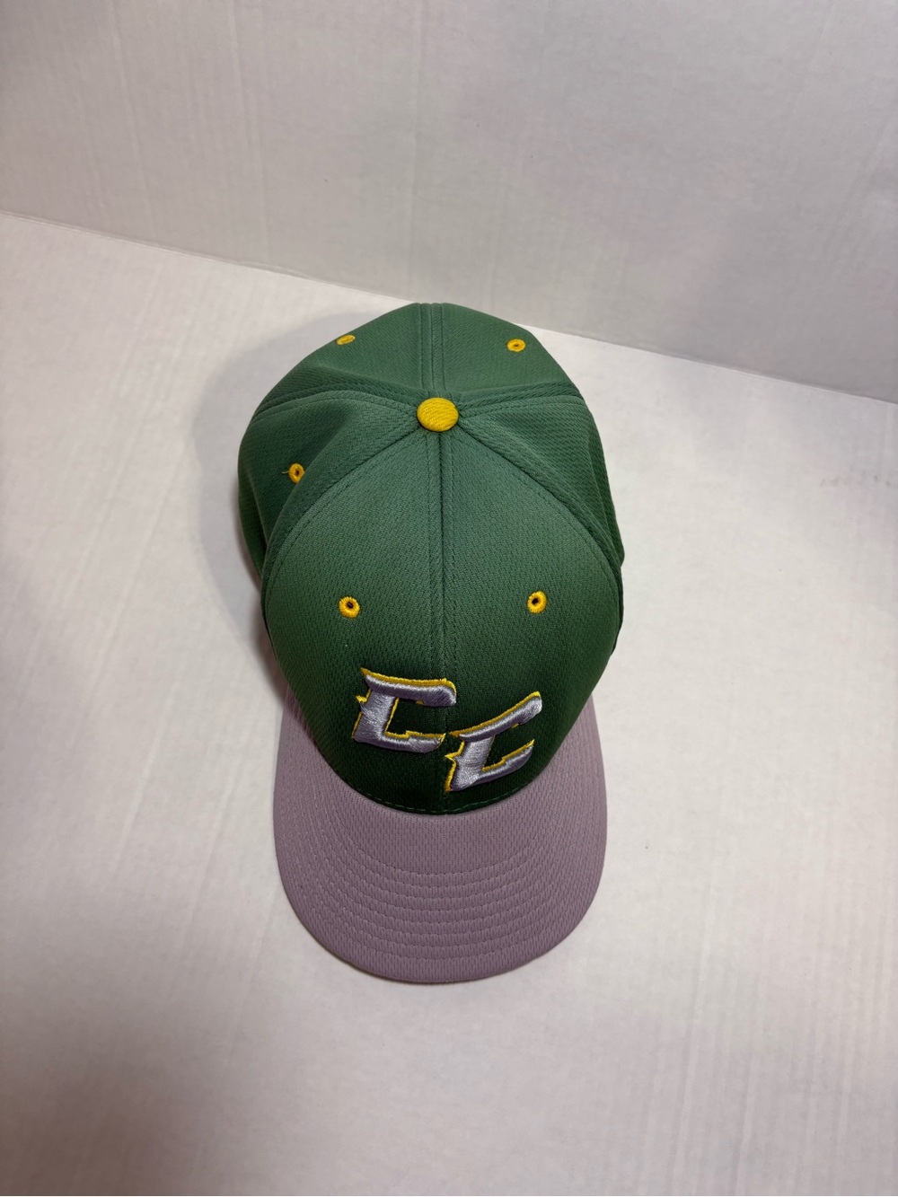 Green and Gray Baseball Cap with Yellow Accents